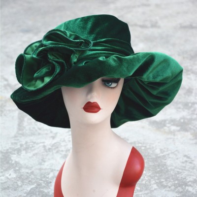 vintage Style Velvet s Kentucky Derby Formal Church Dress Wedding Hat A389  eb-38363501